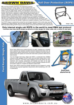 Brown Davis Single Cab Ford Ranger ROPS brochure